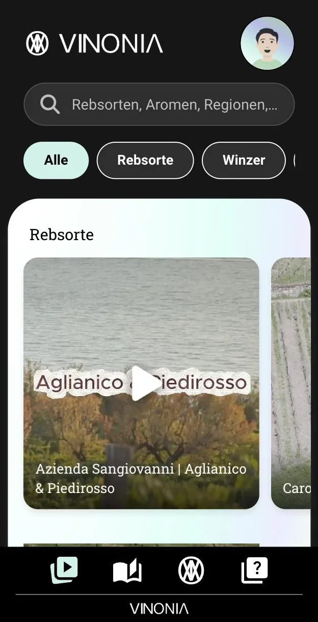 Videoübersicht Winzer-Insights in der VINONIA-App